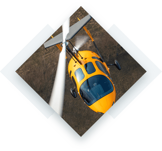 Yellow gyrocopter in London